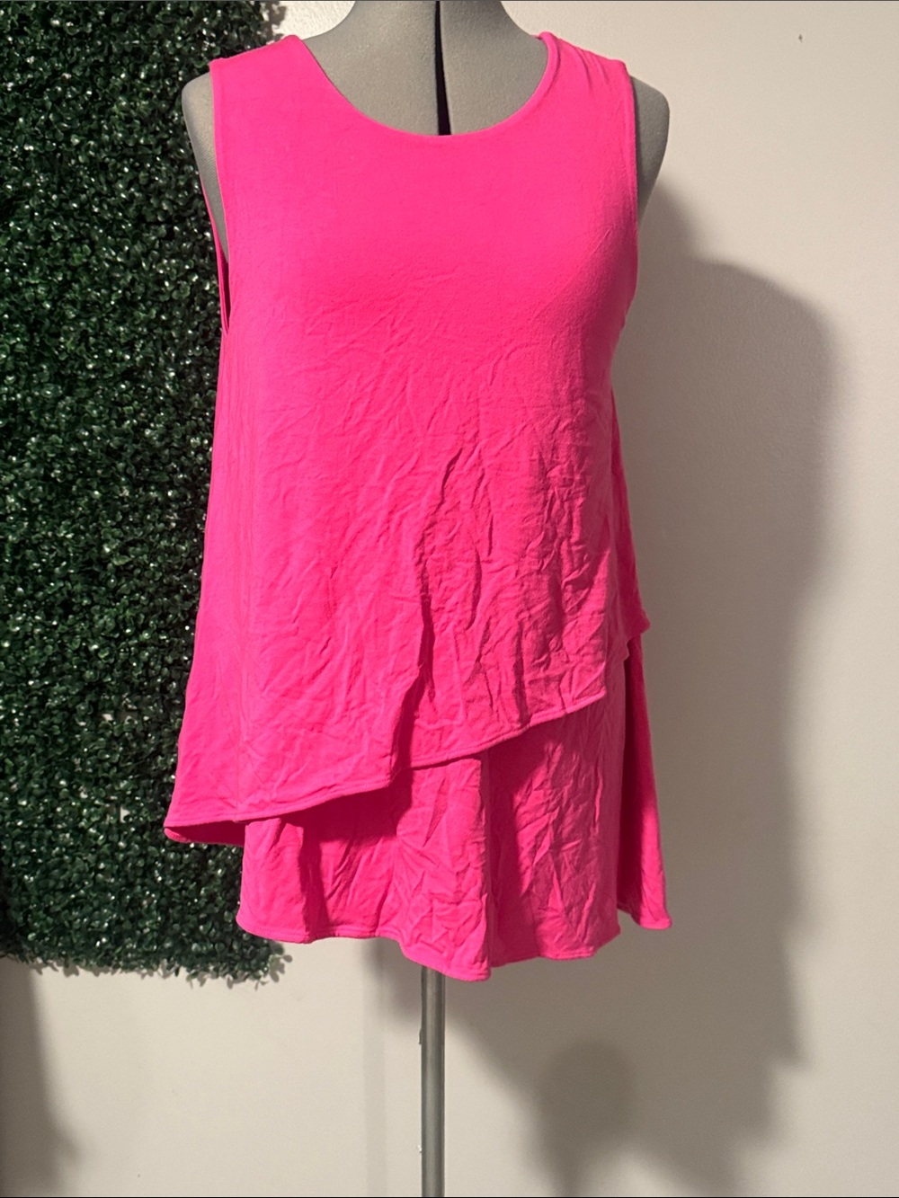 Philosophy Neon Hot Pink Layered Sleeveless Tunic